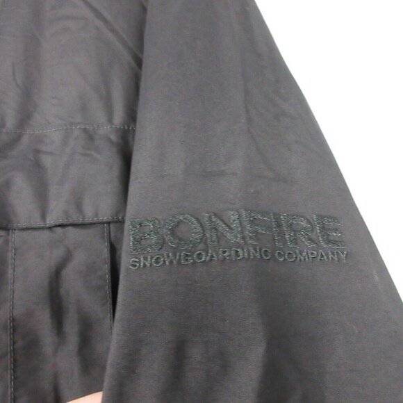 Bonfire Snowboarding Co Hooded Jacket Men's XL Black Nylon Ski Winter Coat 1174 - Picture 12 of 16